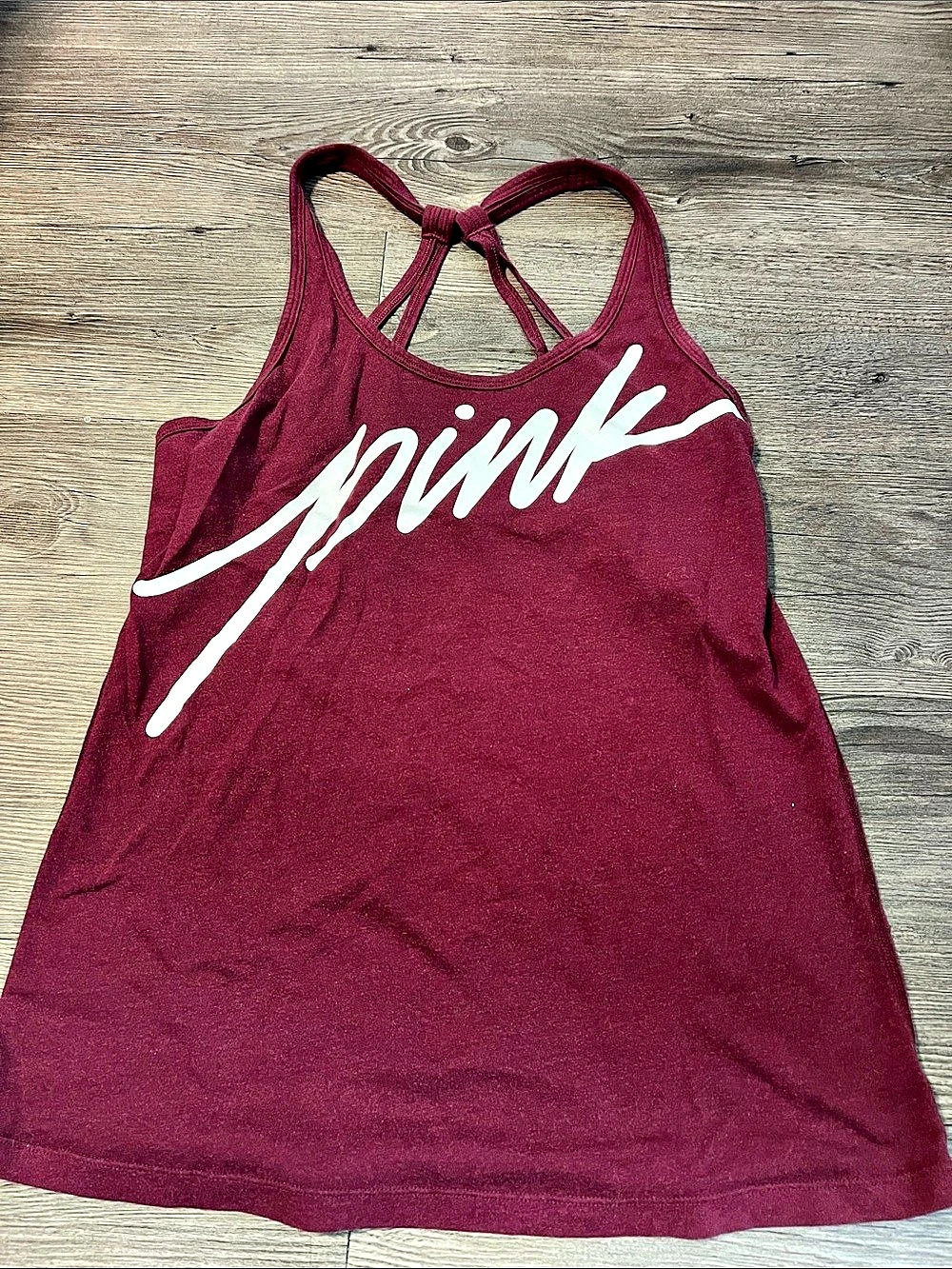 Victoria'Small Secret PINK Racerback Tank in Burgundy Size Small Like New
